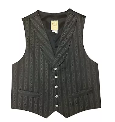 Wah Maker Frontier Clothing Western Button Front Vest Waistcoat Mens Large • $35