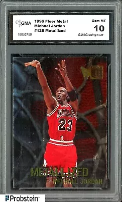 1996-97 Fleer Metal Metallized #128 Michael Jordan Chicago Bulls HOF GMA 10 • $8.50