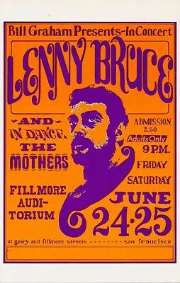 MINT Lenny Bruce Zappa Mothers 1966 BG 13 Fillmore Card • $9.99