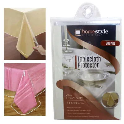 Window Clear Vinyl Tablecloth Protector Heavy Square Plastic Table Cover 54x54 • $9.50