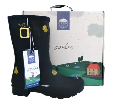 New NIB Joules Navy Blue Honey Bee Bumble Bees Molly Welly Rain Boots 7 8 9 10 • $59.99