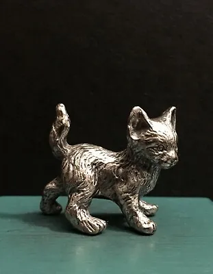 Peltro Italy Pewter Metal Playful Stalking Kitty Cat Kitten Miniature Figurine • $29.99