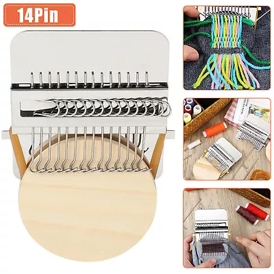 14/28 Hooks Small Loom Speedweve Type Weave Darning Tool With Wood Disc Machine • $9.98