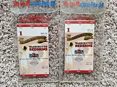 2 Vintage Ticket Stubs Washington Redskins V Arizona Cardinals Inaugural Game.. • $50