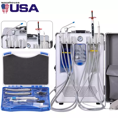 Portable Dental Mobile Delivery Unit Cart/High&Low Speed Handpiece Kit 4 Hole US • $78.65