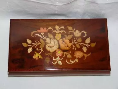 Vintage Reuge Italian Inlaid Floral Music Box - Swiss MAPSA Movement -  Memory  • $31.45