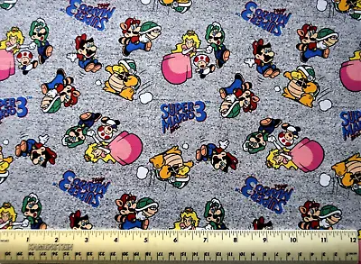 Springs Creative Super Mario And Friends On Gray By The 1/2 Yard Cotton Fabric • $5.99