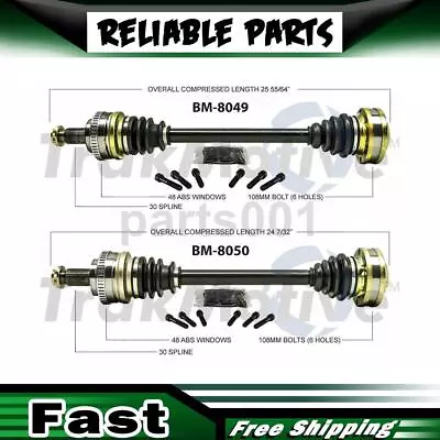 Rear Left And Right CV Axle Shaft Assembly Fits 2001 BMW M3 2002 BMW M3 • $287.64