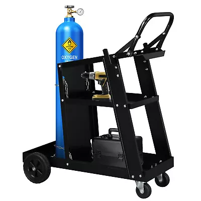 Portable Welder Welding Cart Plasma Cutter MIG TIG ARC Storage Tanks Steel NEW • $54.99