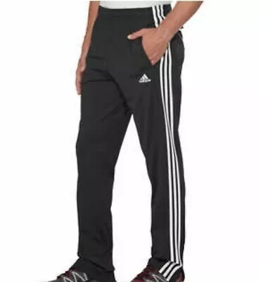 NWT Adidas Tricot JOGGER Pant Men's Training Track Pants 3 Stripe BLACK WHITE • $38.99