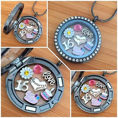 £5.99 • Buy Personalised BIRTHDAY Gifts Floating Memory Locket Necklace 16th 18th 21st 30th