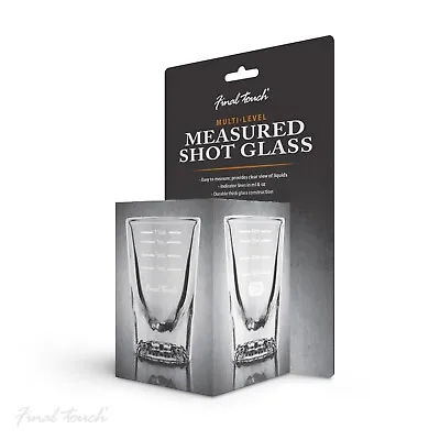 Final Touch Multi-Level Measured Shot Glass 1.5 Oz Ounce & Millilitre Markings • £10.99