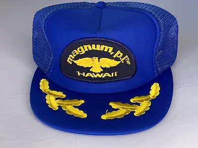 Vintage 1980 Magnum PI Hawaii Snapback Trucker Mesh Hat Patch CBS Crime TV Vtg • $39.99