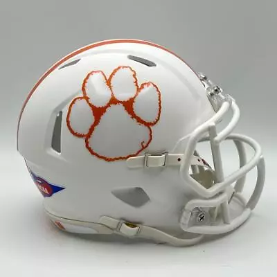 Clemson Tigers CUSTOM Matte White - White Paw Mini Football Helmet • $65