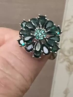 Unique Emerald Quartz Ring 925 Silver Ring Solid Silver 925 • $31.02