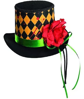 Sinister Sideshow Circus Clown Mini Top Hat Argyle Blood Adult Costume Accessory • $9.95