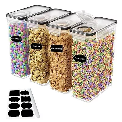 Set Of 4 Cereal Storage Containers Dispenser Food Storage Container Dispenser • £14.35