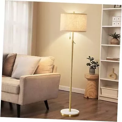 Marble Floor Lamp Adjustable Height Standing Lamp With Marble Base Tall Gold • $95.98