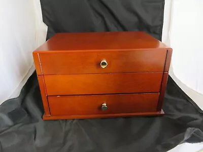 Reed & Barton Hand Crafted Jewelry Chest Box Solid Cherry Wood EUC! • $40