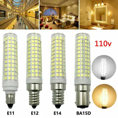 $9.99 • Buy US 15W LED Bulb E11 E12 E14 BA15D 110V 220V 136 LED 2835 Ceramic Light Dimmable