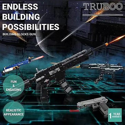 Truboo Building Blocks Gun Toy Kids Bricks Adult Army DIY Model AK-47 MP5 M4A1 • $64.90