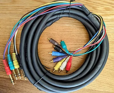 4x 6.35mm 1/4  Stereo Jack To 8x RCA Phono Loom Splitter Patch Multicore Cable • £17.90