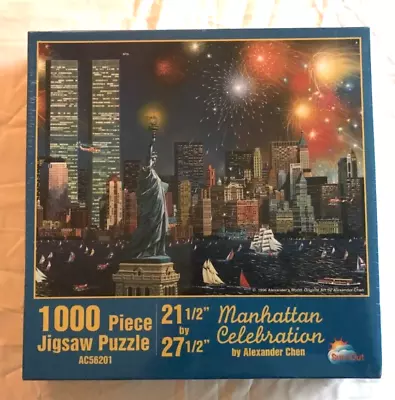 SunsOut Manhattan Celebration 1000 Piece Jigsaw Puzzle With The Twin Towers New • $14.99