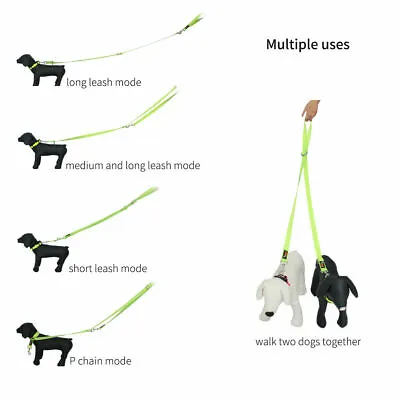 $22.99 • Buy 4 Way Dog Leash 2M Lead No Tangle Adjustable Pet Puppy Outdoor Walking Training