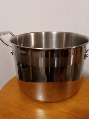 Emeril Stock Pot Stainless 6 Qt 3002 Warmer Cooking Soup Pot 9  Dia Heavy • $24.99