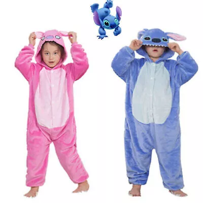 NEW Unisex Kids Animal Pyjamas Costume Lilo &Stitch Lovers Kigurumi Fancy Dress • £11.20