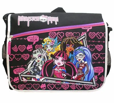 Monster High Black Tall Messenger Bag Purse Goth Punk Psychobilly Messenger Bag • $49.99