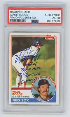 Wade Boggs 1983 Topps #498 Rookie RC Signed Auto PSA DNA Authentic W/ 3 Insc. • $99.99