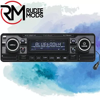 Classic Look Car Radio FM & Bluetooth - Black Chrome (RCD120BT) For MGB • $233.58