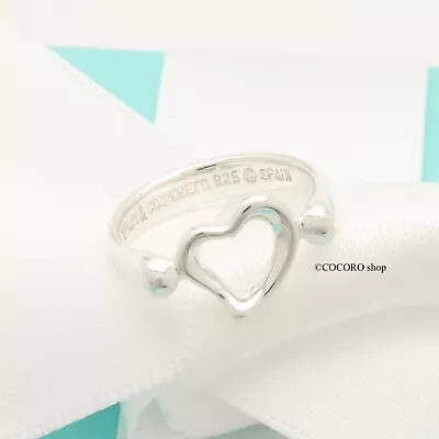 Tiffany & Co. Elsa Peretti Open Heart Ring Size 3.25 Sterling Silver 925 W/Pouch • $125
