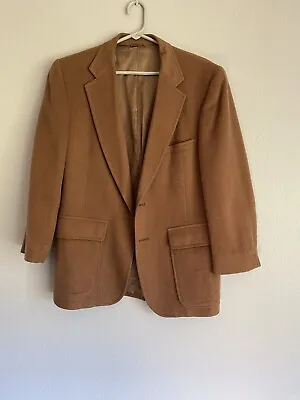 VINTAGE TAN 100% MONGOLIAN CAMEL HAIR SPORT COAT Size 36 Blazer Jacket • $19.99