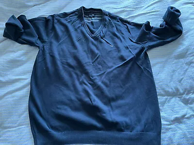 Eden Park Metal Blue 5xl Xxxxxl Jumper Smart Piece Hipster Item Trendy Cotton • £22