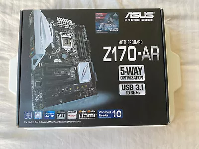 ASUS Z170-AR Motherboard ATX DDR4 LGA 1151 USB-C HDMI DP + I/O Shield Intel Z170 • $100