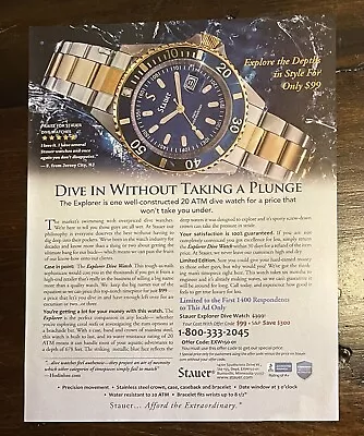 Print Ad - Stauer  Men’s Blue Dive Watch Ad • £4.75
