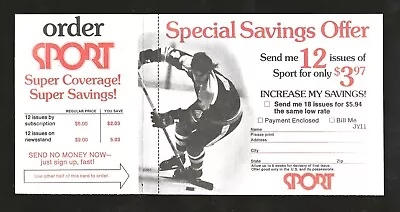 1972 Sport Magazine Insert Advertisement / Ad Mailer Coupon W/ BOBBY ORR * MINT • $11.99