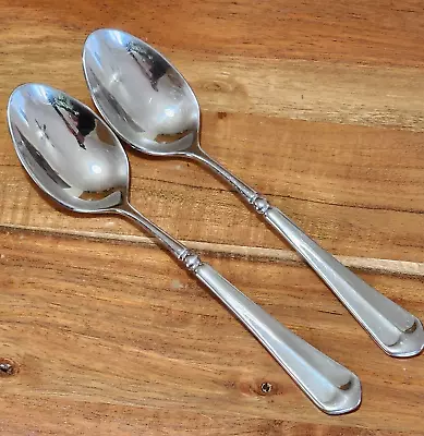 2) Mikasa French Countryside Stainless Oval Soup Spoons 7.75 L • $15.95