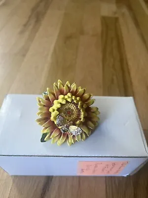 $5 • Buy Bejeweled Sunflower Mobility Trinket Box Vhtf Great Condition