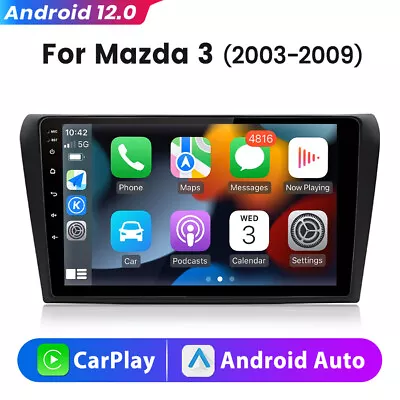 Android 12 Car Radio GPS Navi WIFI Bluetooth USB Player For Mazda 3 2003-2009 • $144.99