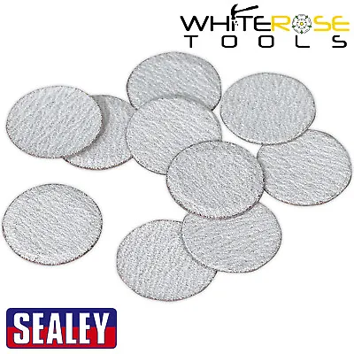 Sealey 10 X 50mm Diameter Sanding DiscsHook & Loop Backing Mini Sander Sandpaper • £6.85