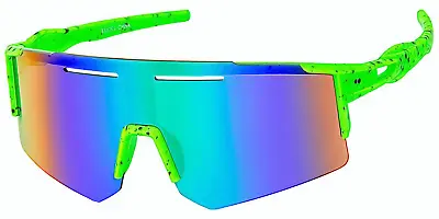 Kids Wrap Sports Shield Baseball Cycling Sunglasses Multi Color Mirror 30RV • $9.95