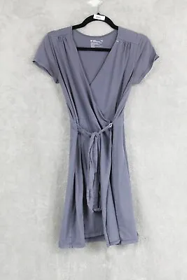 $29.99 • Buy PACT Organic Cotton Tulip Wrap Dress Womens Small Gray V-Neck Athleisure Beach