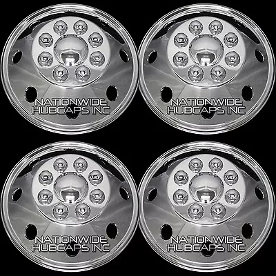 4 CHROME 16  RV MOTORHOME Dual Wheel Simulators Rim Liner Covers Hubs Van Truck • $109.99