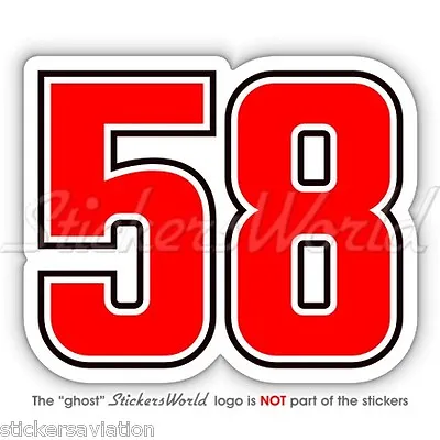 MARCO SIMONCELLI 58 Adesivo In Vinile Decalcomania Sticker Decal 100mm • $4.02