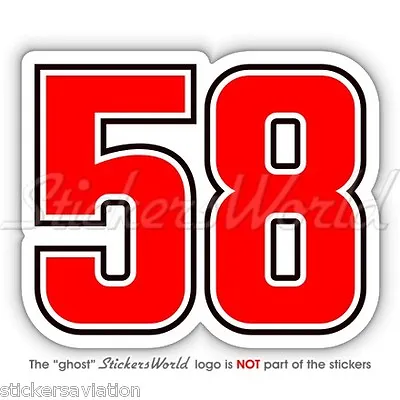 MARCO SIMONCELLI 58 Moto GP Racing Vinyl Fahrradhelm Sticker 50mm Aufkleber • $2.54