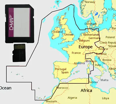 2021 C-MAP DISCOVER MAP CHART MicroSD SD CARD CENTRAL EUROPE UK GB  CONTINENTAL • £39