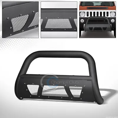 For 05/06-10 Hummer H3 Matte Blk Studded Mesh Bull Bar Brush Bumper Grille Guard • $153.95